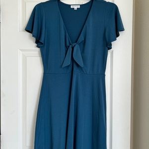 Socialite tie front mini skater dress